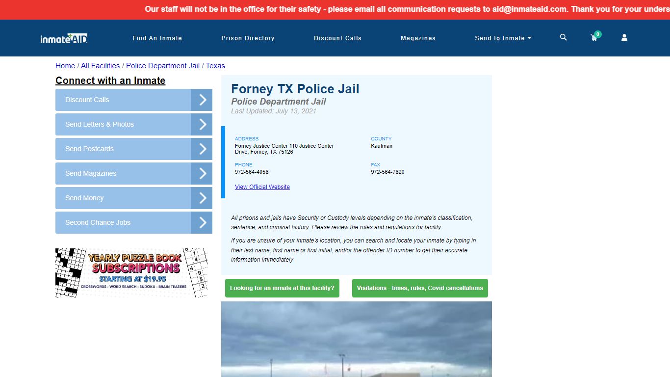 Forney TX Police Jail & Inmate Search - Forney, TX