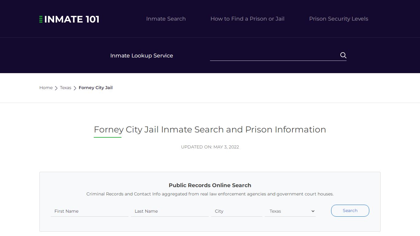 Forney City Jail Inmate Search, Visitation, Phone no ...